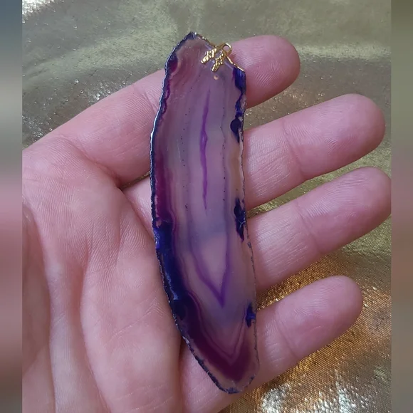 Vintage purple agate pendant - Picture 1 of 4